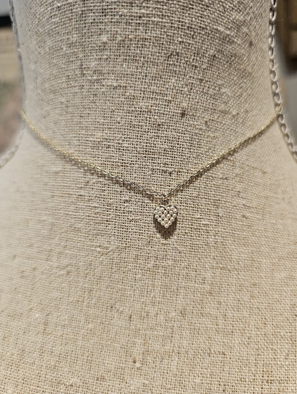 Gold Heart Pendant Choker Necklace